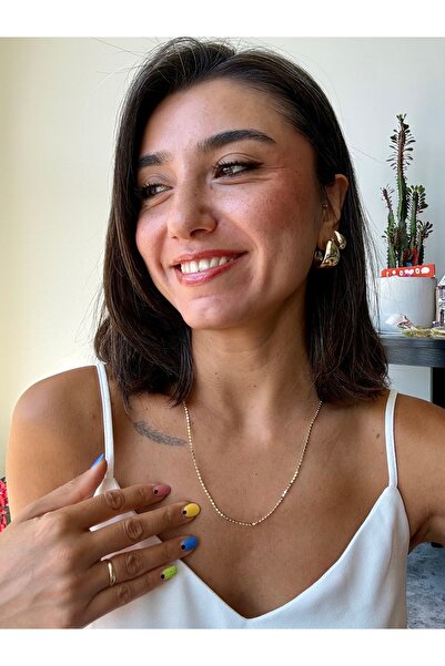 Merishe Jewerly Gold Crushed Flake Plated Necklace