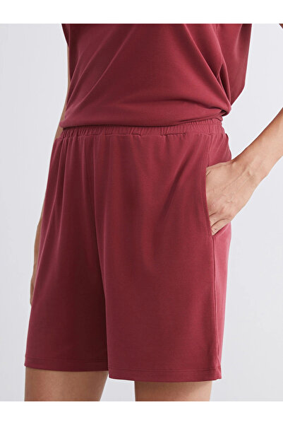 LC Waikiki Red Women's Shorts with Elastic Waistband