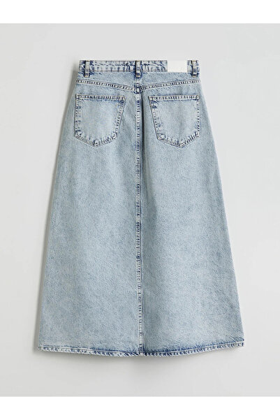 LC Waikiki Blue Long Jean Skirt