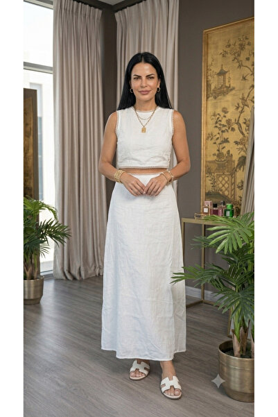 Mazelf Baby&Kids Wear Σετ φούστας με λεπτομέρειες από γκιπούρ και δαντέλα