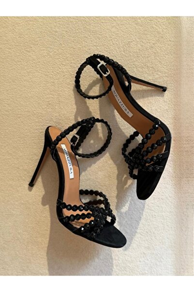 NEW Aquazzura Tequila 85 sandals womens heel black