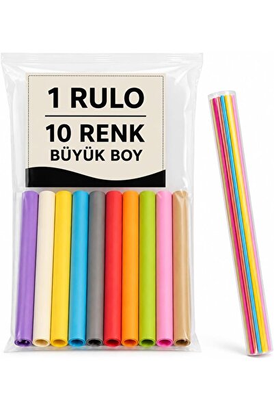 Renkli 50X70 cm Fon Kartonu 10 Renk 1 Rulo Büyük Boy,