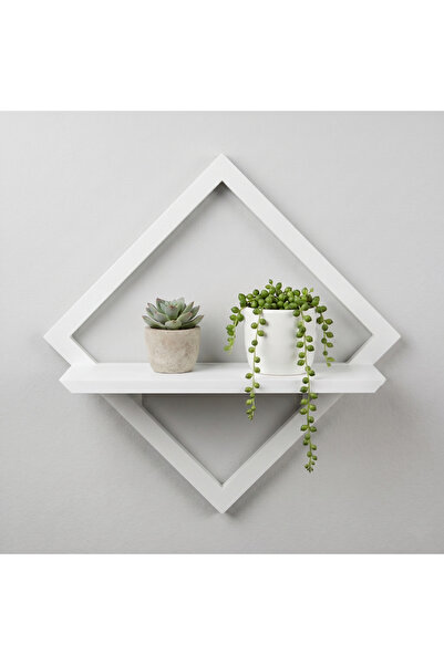 Decorius Geometrik Kare Duvar Rafı | Çiçeklik veya Mini Kitaplık Tablo Raf | ...