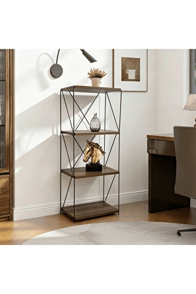 Enjoylifeme 4-Tier Freestanding Bookshelf with Metal Frame, Industrial Multip...