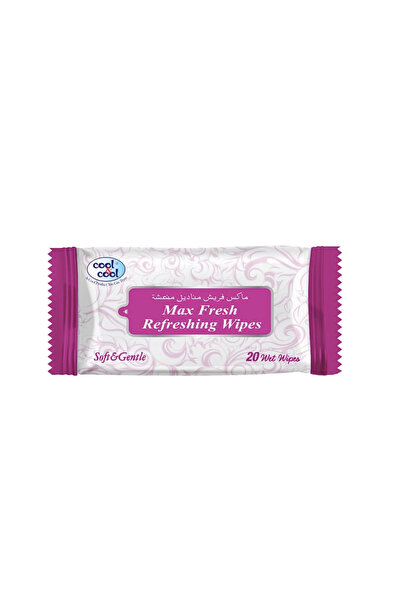 COOL & COOL Max Fresh Wipes - 20's (Pack of 4) - Convenient for Travel,Antiba...
