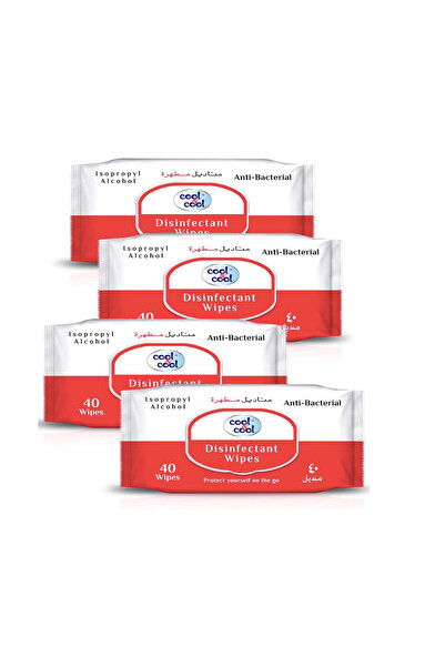 COOL & COOL Disinfectant Wipes - 40's (Pack of 4) - Antibacterial Skin Wipes ...