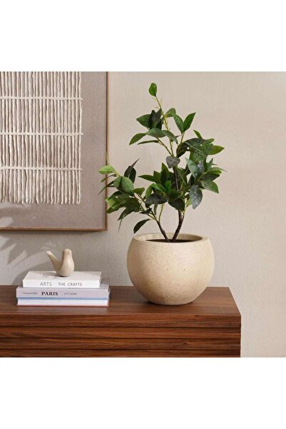 PAN HOME Andro Polyresin Planter Dia27x20cm - Cream