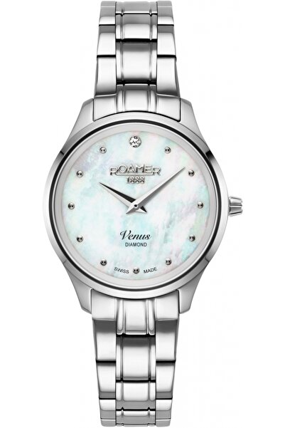 Roamer Ceas de damă 601857 41 89 20 — clasic argintiu cu diamante