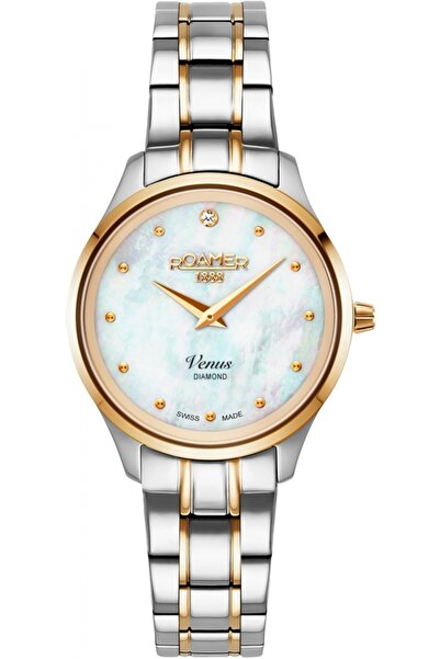 Roamer Ceas de damă, model 601857.47.89.20 — auriu, clasic, cu diamante.