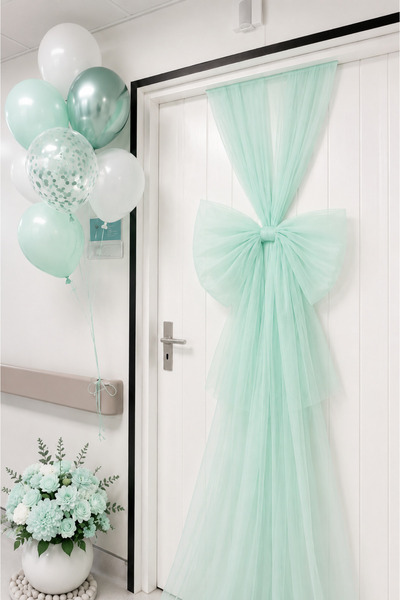 Narin Kumaş Evi Tül Kapı Süsü Hazır Fiyonklu - Cinsiyet partisi, Baby Shower ...