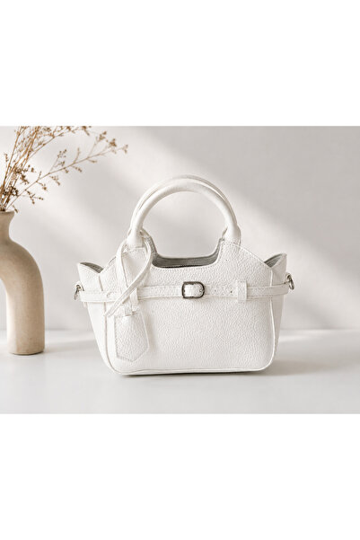 LUEURE STUDIO Lueure Bag Clasy beyaz el ve çapraz çanta