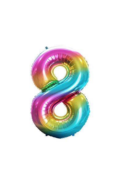 Godan Balon folie multicolor 85 cm, cifra 8