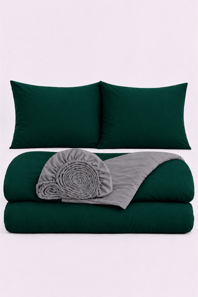 İQON Elasticized Sheet Duvet Cover Set Double Size Outlt Mltry