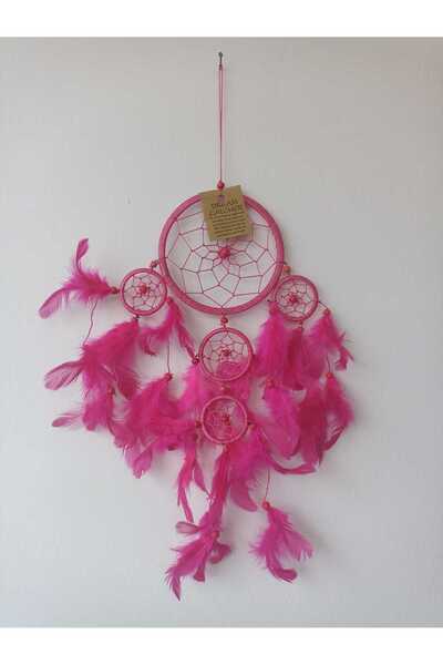 kapadokyahediyelik Renkli Tüylü Küçük Boy Düş Kapanı (Dream Catcher) Duvar Sü...