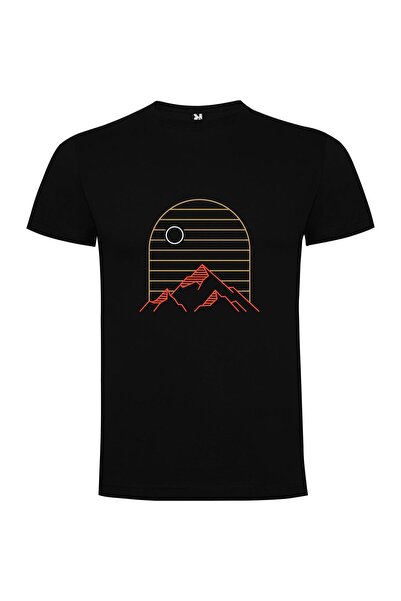 iLovePrints Mountain Sun Minimalism Tshirt