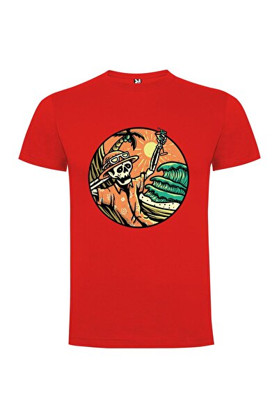 iLovePrints Skeleton Surfer Art Tshirt