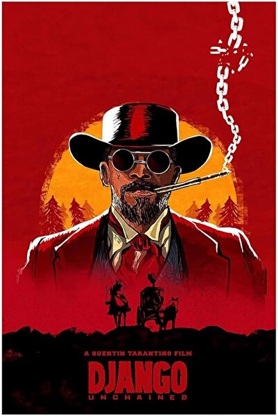 ESSESORIES Django Movie Unchained Vintage Poster Wall Art Room Decor Self Adh...
