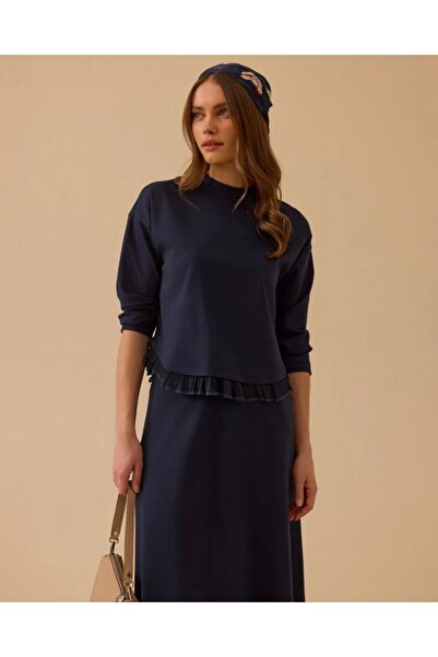 SEÇİL YENİ KADIN fırfır detaylı basic sweatshirt 10002612311010
