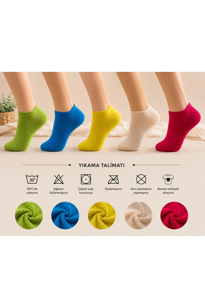 ECVATORLİNE Unisex Cotton Short Socks 5 Pairs Breathable Casual Sneaker Socks...