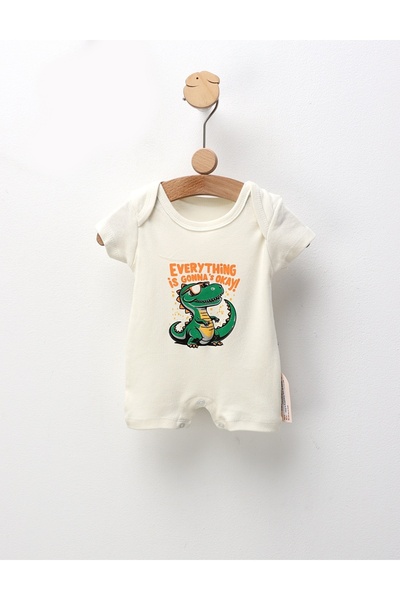 MiniKids Salopeta de vara, Everything is Okay, ecru