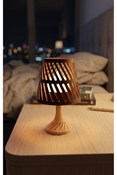 J&K Dizayn Modern Spiral Desenli Mini Gece Lambası - Led Mumlu Başucu Lambası...