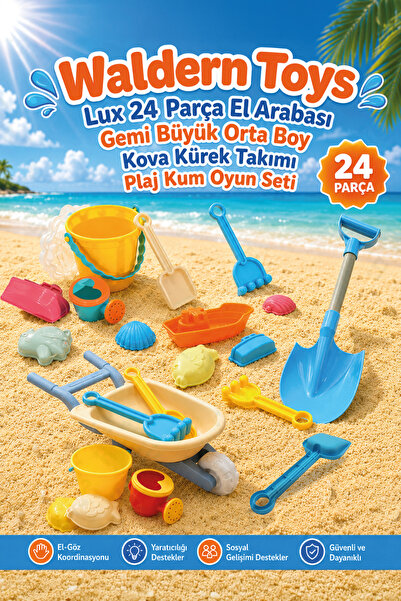 Empressco Toys Lux 24 Parça El Arabası Gemi Büyük Orta Boy Kova Kürek Takımı ...