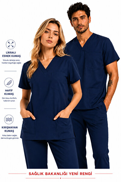 Raven Uniform Σετ Scrubs με ιατρική στολή από Lycra, για Νοσοκόμες, Γιατρούς,...