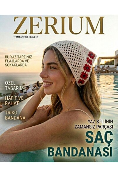 ZERİUM باندانا نسائية من التريكو بتصميم بوهيمي للصيف والشاطئ مع زهور حمراء