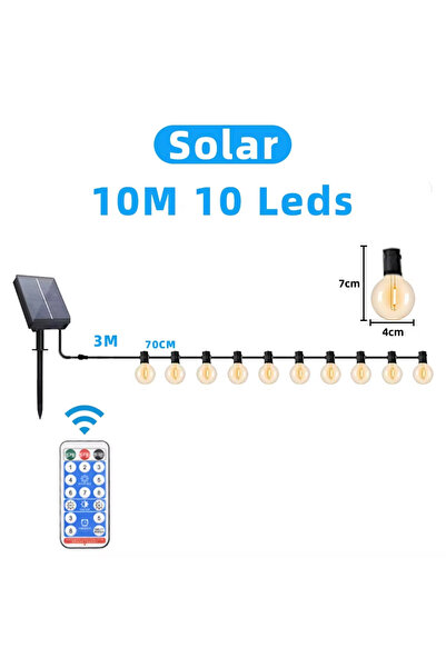 choice2 أضواء خارجية تعمل بالطاقة الشمسية بطول 10 أمتار مع 10 مصابيح LED كروي...