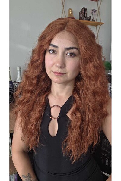 Perukçu Alev GERÇEK SAÇ DOKUSUNDA SENTETİK TÜL PERUK PERUKÇUALEV RED130