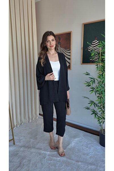 MEECY Ženski kimono pantaloni, dvodelni set