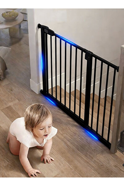 CozyWorld Black Safety Extra Wide Auto-Closing Barrier, Adjustable for Hallwa...