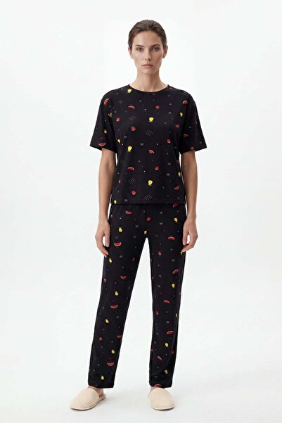 HAKKE Women's Fruit Patterned Pajama Set