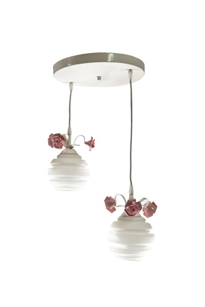 ARlight Opdt 6105-2# 2/Φ Ροζετα Ασπρη Γυαλι & Τριανταφυλλα 0083590