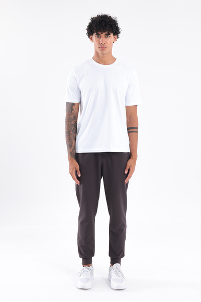 Rowinger Modal Blend Soft Textured Men's Jogger Sweatpants with Contrast Pipi...