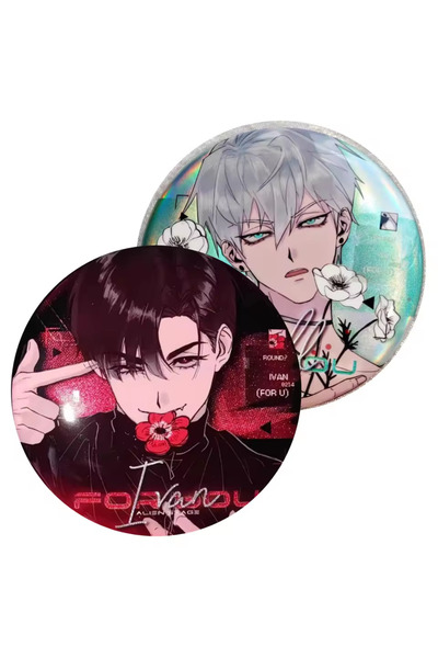 Choice1 2pcs 2Pcs/Lot Anime Button 58mm Pins Shy Couple Alien Stage Ivan Till...