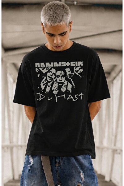 Fuddy Moda Unisex Rammstein Duhast majica sa širokim izrezom i printom, majic...