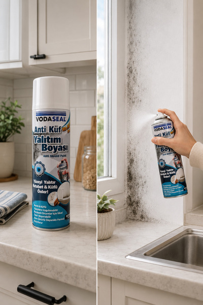 Vodaseal Anti Küf Yalıtım Boyası Beyaz Sprey 500 ml - 3'lü Paket - Banyo Mutfak Nem ve Küf Önleyici