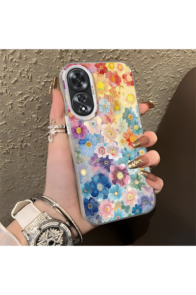 ARTISHELL Oppo A60 Uyumlu Tam çiçek desenli, dayanıklı ve darbe korumalı tele...