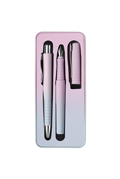 Faber Castell Set cadou stilou+pix Faber-Castell Poly Ball Flow Edition roz-bleu