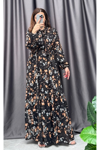 NİSUM MODA Φόρεμα με δέσιμο στο λαιμό από σιφόν
