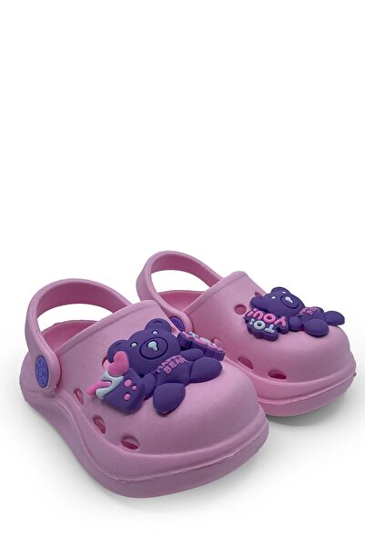 Rugmood Pink Teddy Bear Girls' Slippers, Lightweight Comfortable Summer Sandals