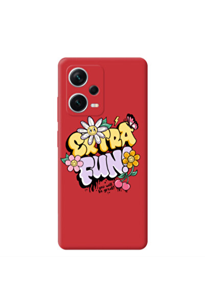 Other Xiaomi Poco X5 Extra Fun Red Colored Silicone TPU Θήκη