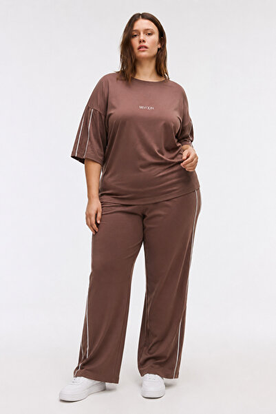 Elisho Oşho Modal Fabric Short Sleeve Double Piping Detailed Bottom and Top S...