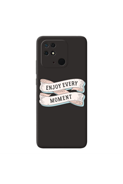 Other Xiaomi Redmi 10C Enjoy Every Moment 2 Black Colored Silicone TPU Θήκη