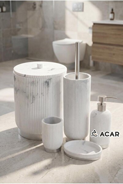 ACAR BEYAZ 5 PARÇA BANYO SETİ