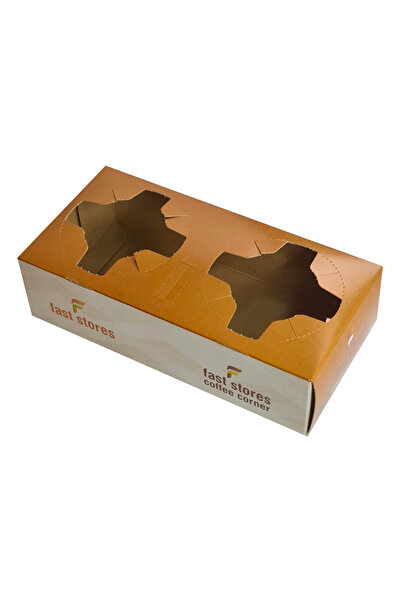 unbranded FAST STORES & COFFEE CORNER χάρτινη ποτηροθήκη, 2 θέσεων, 50τμχ