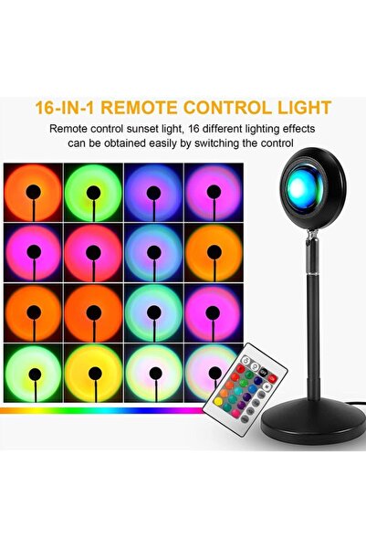 XIUWOO 16 Colors Portable Modern Style Antique Designed Sunset Projection Lig...