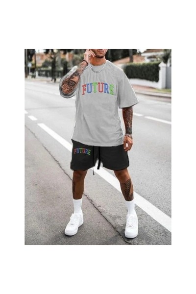 ZEMLİYA Sara Unisex Oversize Shorts Set Short Sleeve T-Shirt Comfortable Fit ...