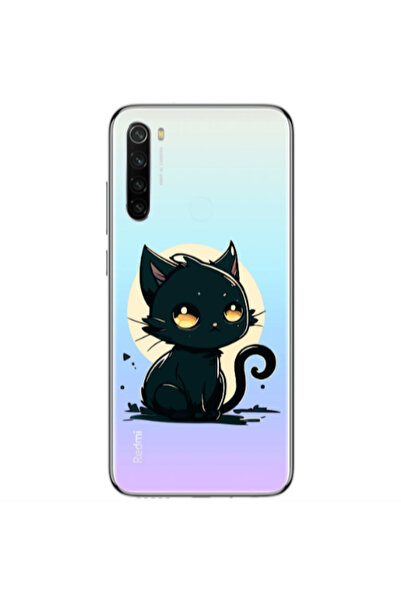 Other Xiaomi Redmi Note 8 Black Cat Transparent Silicone TPU Θήκη
